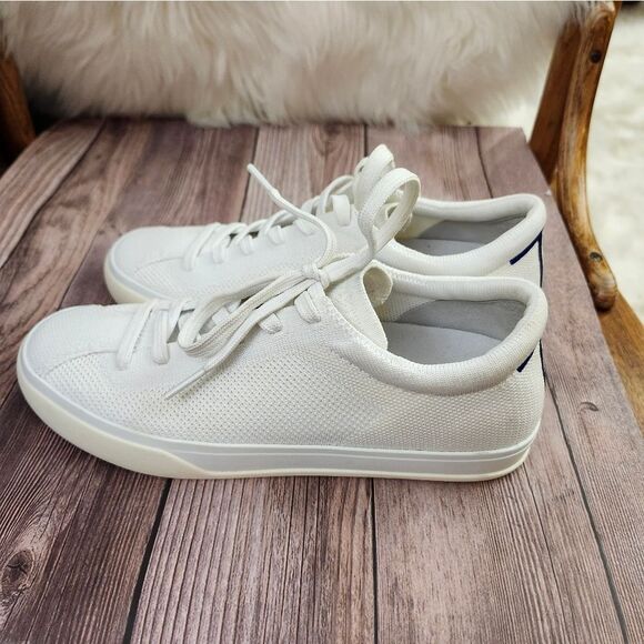 Rothy's The Lace-up Bright white knit sneakers sz 7 - Picture 4 of 14